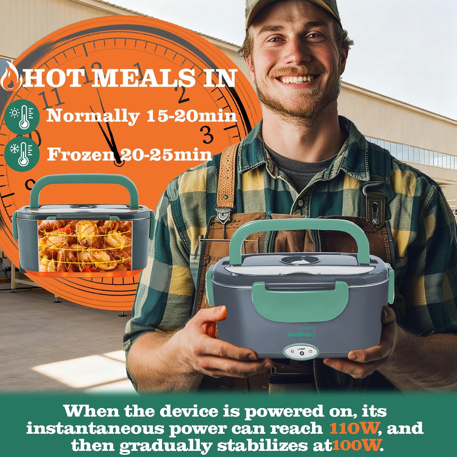 Thumbnail 1 de Buddew Electric Heated Lunch Box 1.5L 80W