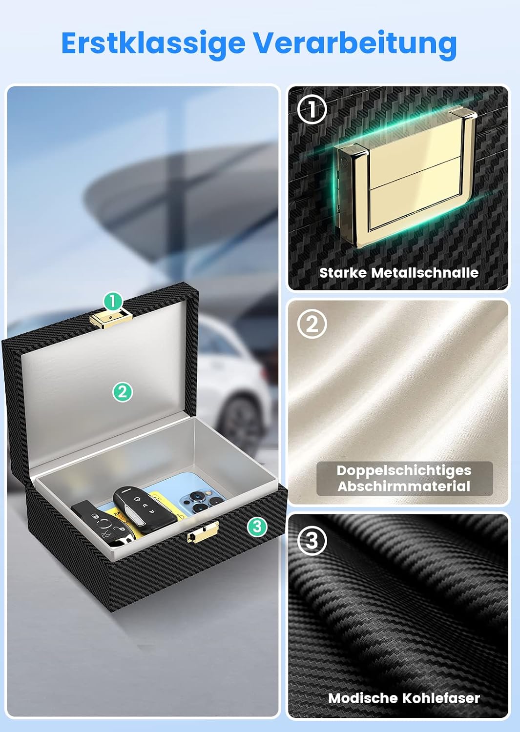 Detalle de Lanpard Keyless Go Schutz Box 18,2×13,2×7 cm