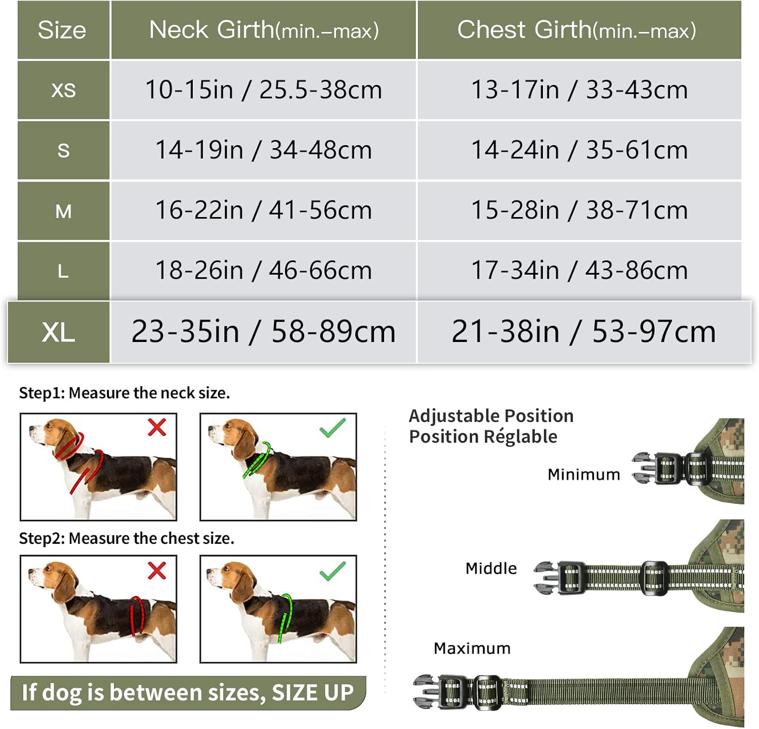 Detalle de HEELE Camouflage Dog Harness (XL) – Anti-Pull, Breathable & Adjustable