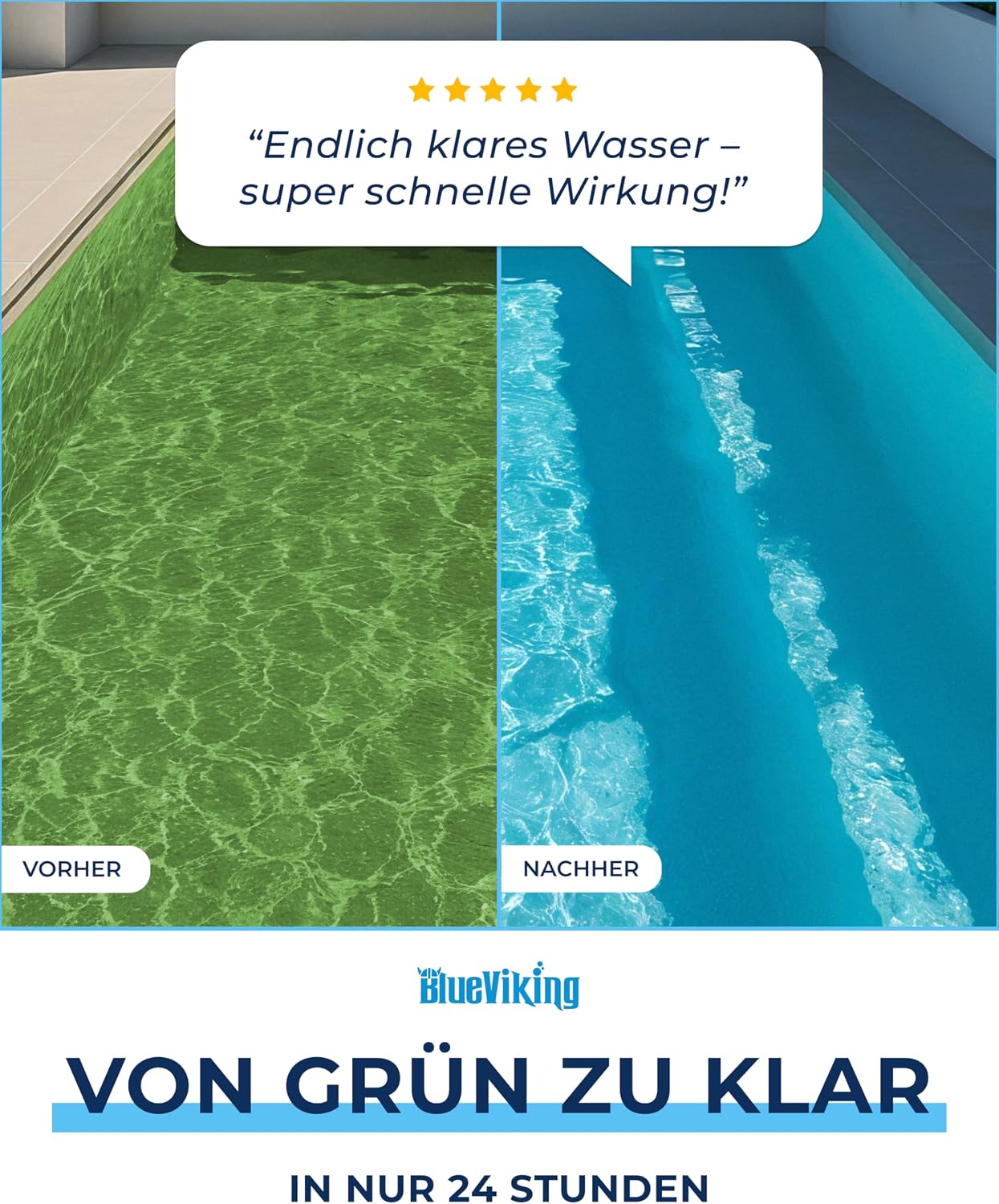 Detalle de BlueViking Chlortabletten 5 in 1 – Pooltabs, 20 g, 1 kg – Langzeit-Chlorierung, Algizid & Filterschutz