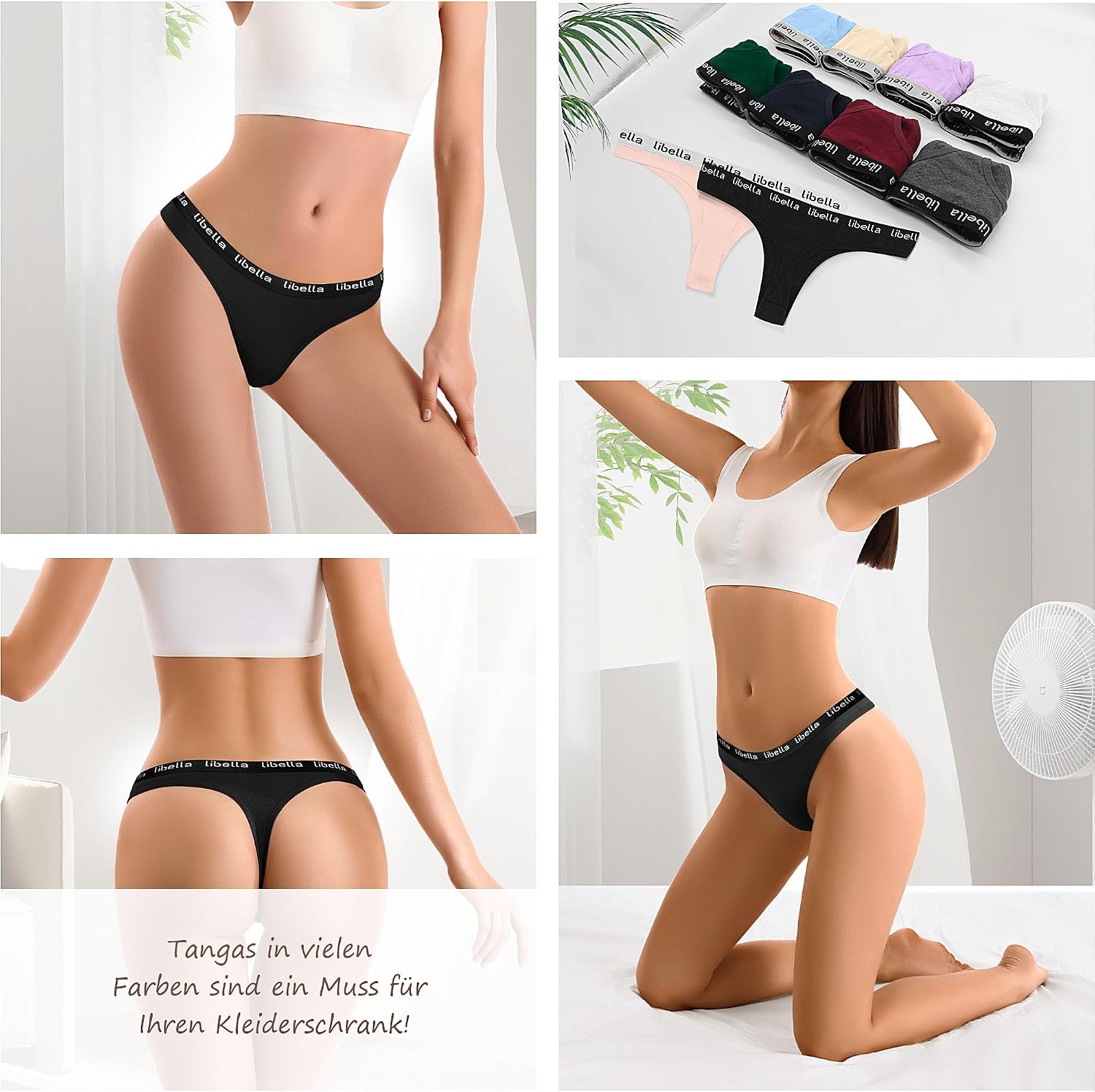 Detalle 2 de Uizuooy 10er Pack String Tanga Damen Baumwolle – Bequeme, atmungsaktive Unterwäsche