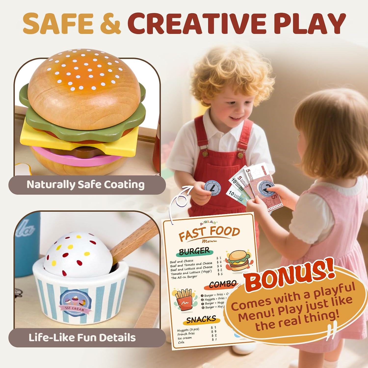 Detalle de Airlab play food set 37 piece toy