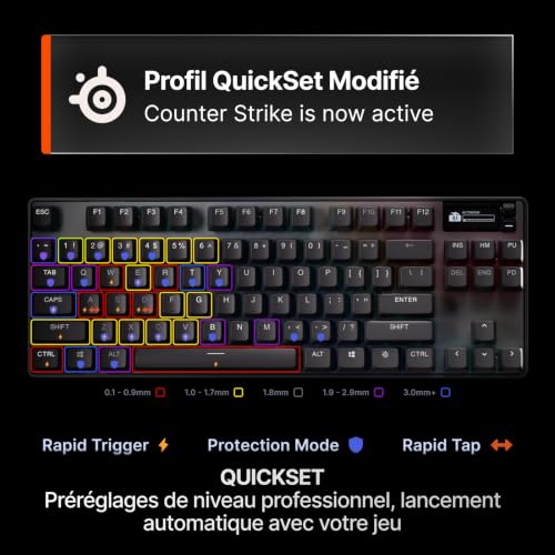 Detalle de SteelSeries Apex Pro TKL Gen 3: Clavier mécanique sans filomatique Aux OmniPoint 3.0 et OLED en FR AZERTY