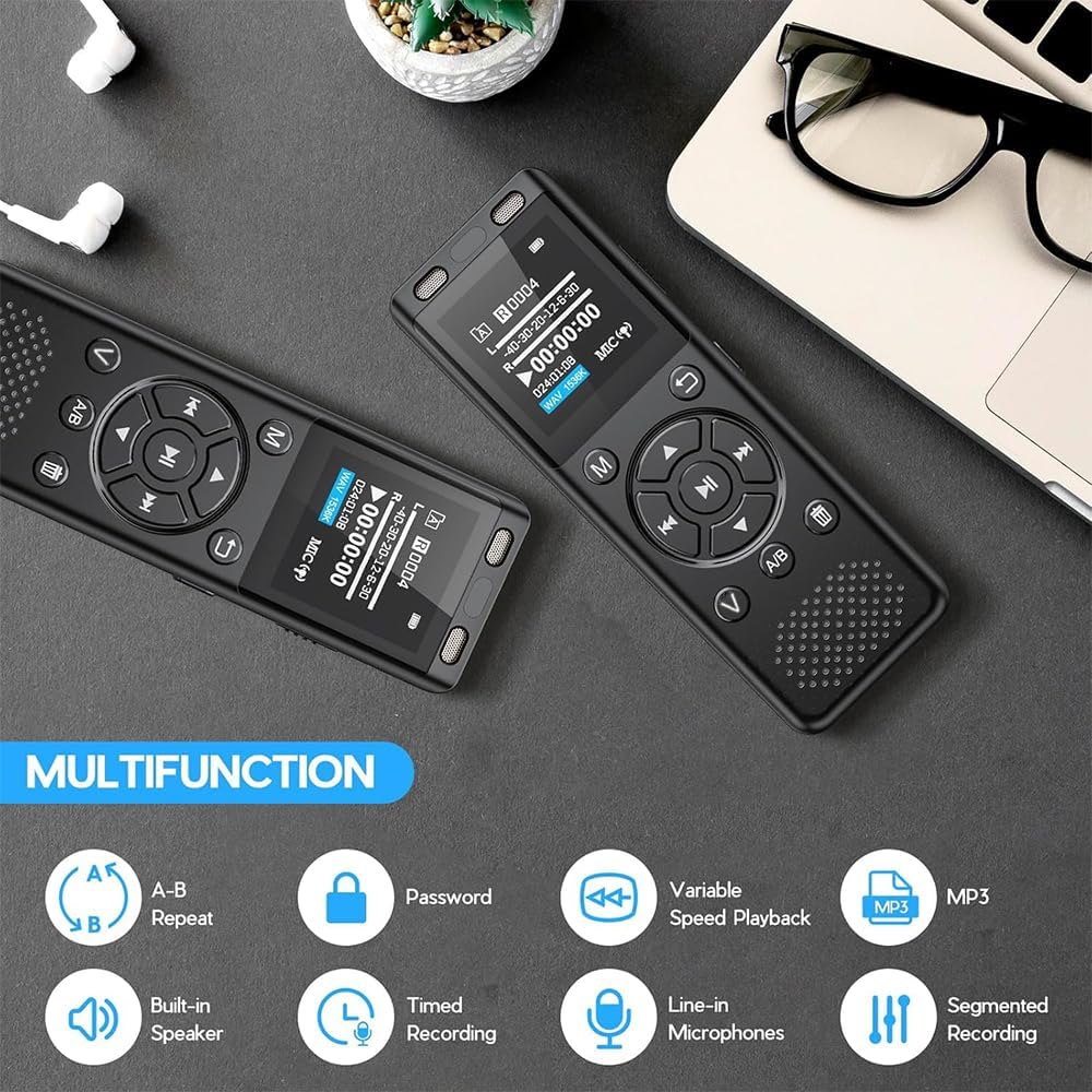 Detalle 2 de Tonfarb A12 Digital Voice Recorder, 64GB, Voice Activation and Playback