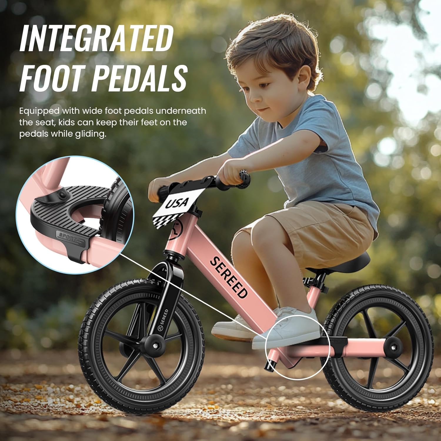 Thumbnail 1 de SEREED Toddler Balance Bike (Pink) for 2–5 Year Olds