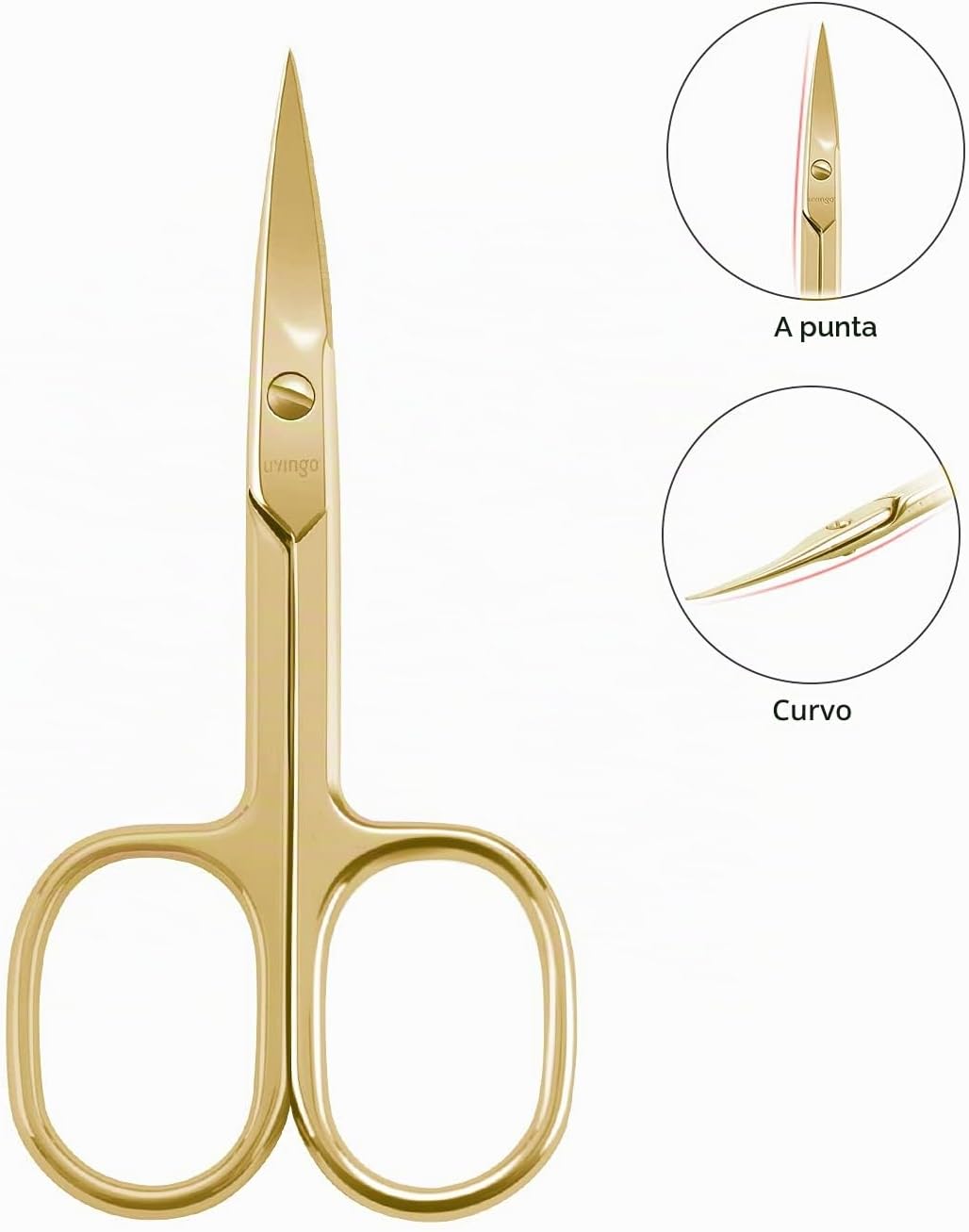 Thumbnail 2 de Livingo Forbici professionali per unghie in acciaio inox, 8,9 cm, oro – versatili e affilate