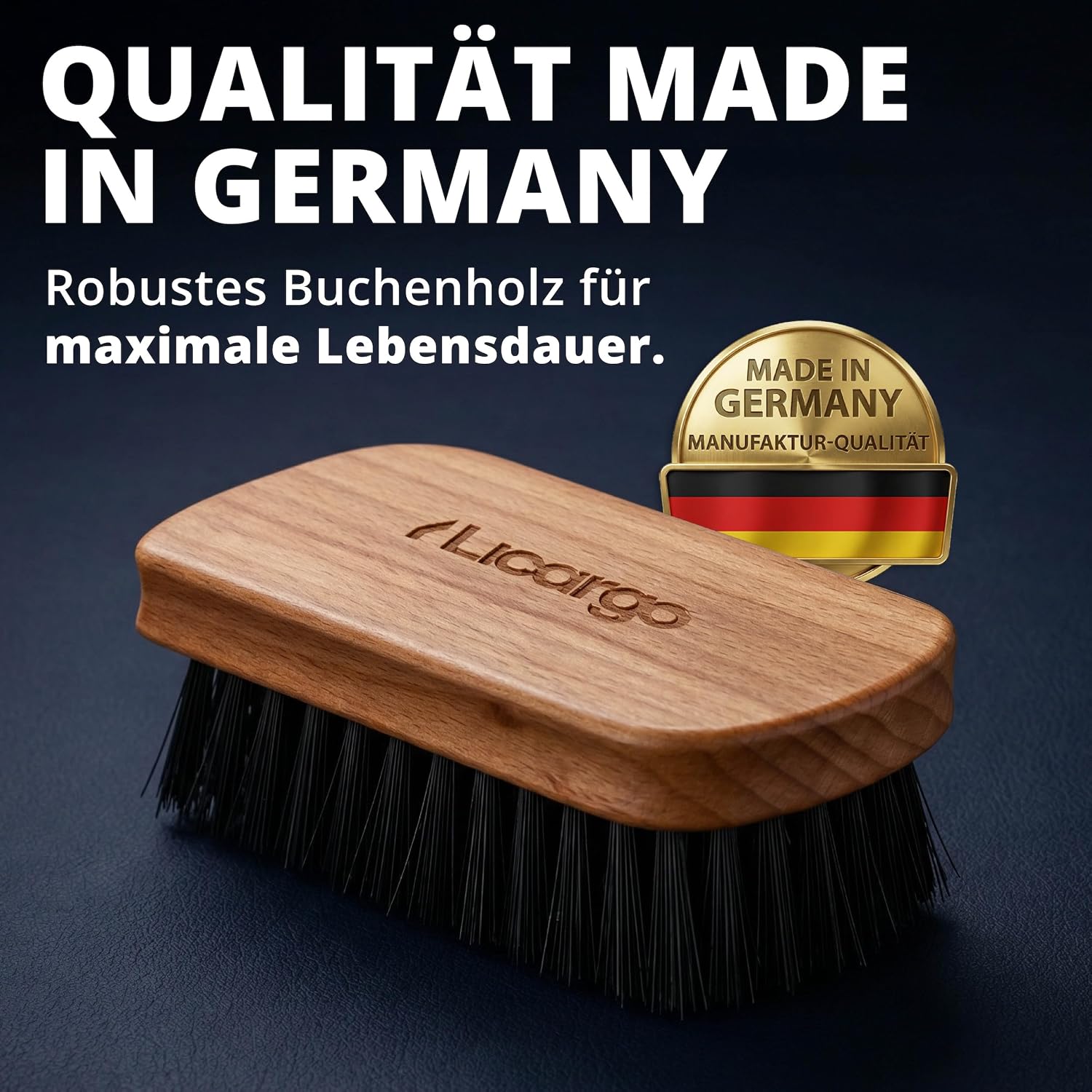 Detalle de LICARGO Textil- & Lederbürste Auto (Made in Germany) – weiche Polsterbürste für Autositze, Alcantara, Teppich & mehr