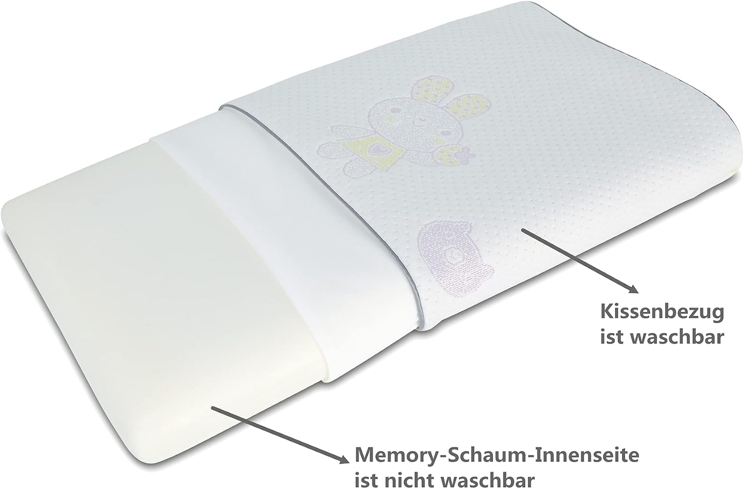 Detalle 2 de SIKAINI Kids Memory Foam Pillow for 3–8 years