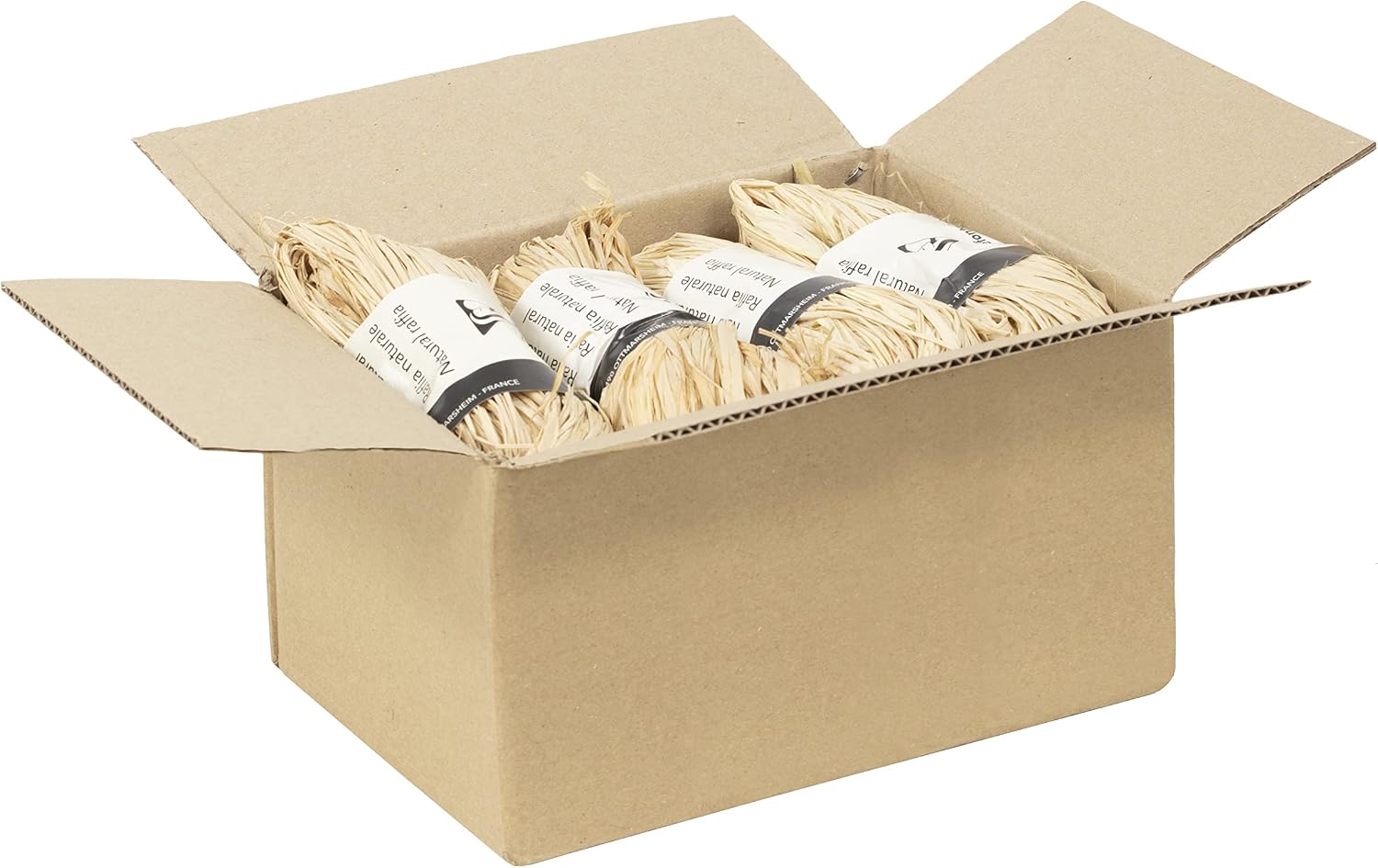 Detalle 2 de Clairefontaine 196071Cpack raffia i 8 naturfärgade nystan, trådar på 1,50 m