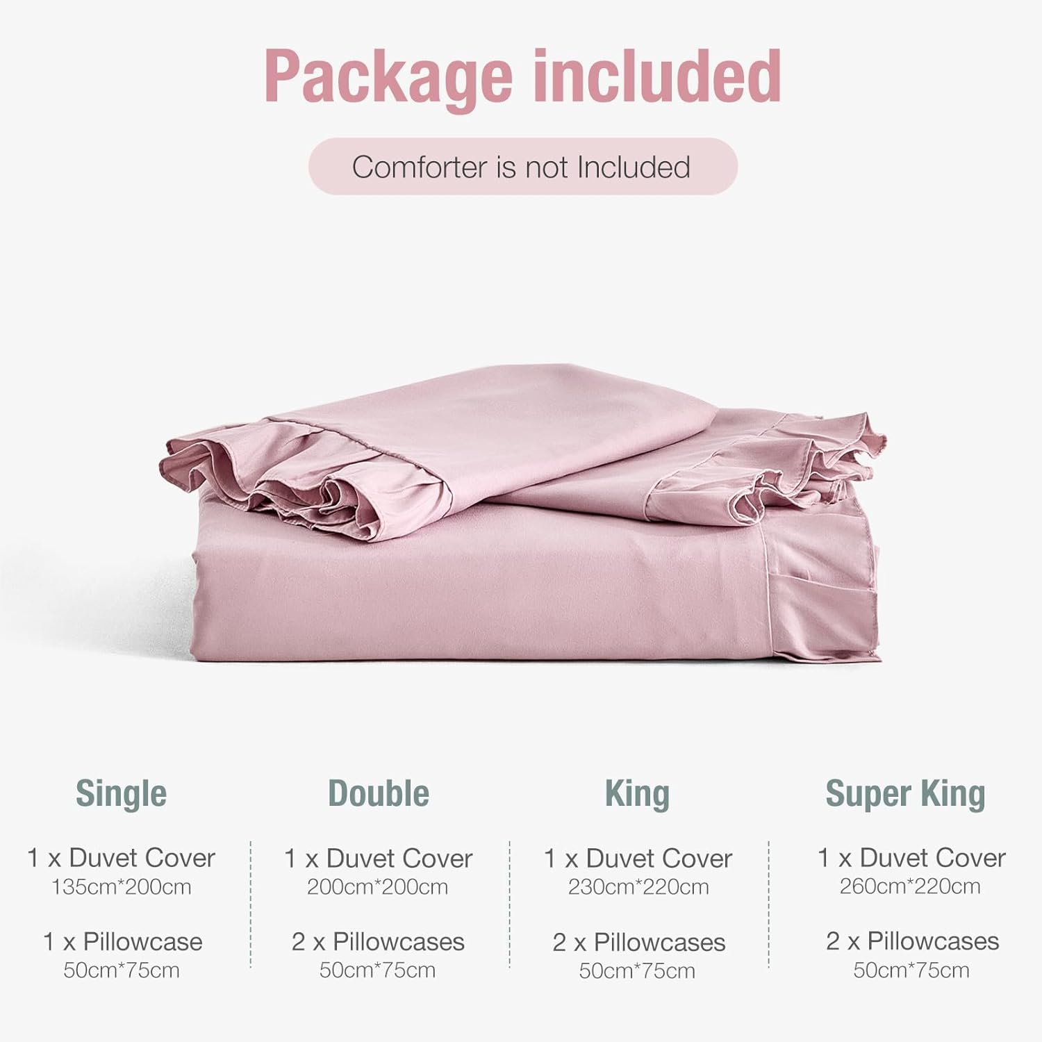 Thumbnail 6 de Tokokimo Pink Super King Duvet Set 3pc with Ruffle Design
