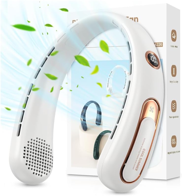Detalle de Neck Fan with Bladeless Design, 4000mAh USB Rechargeable Personal Cooler