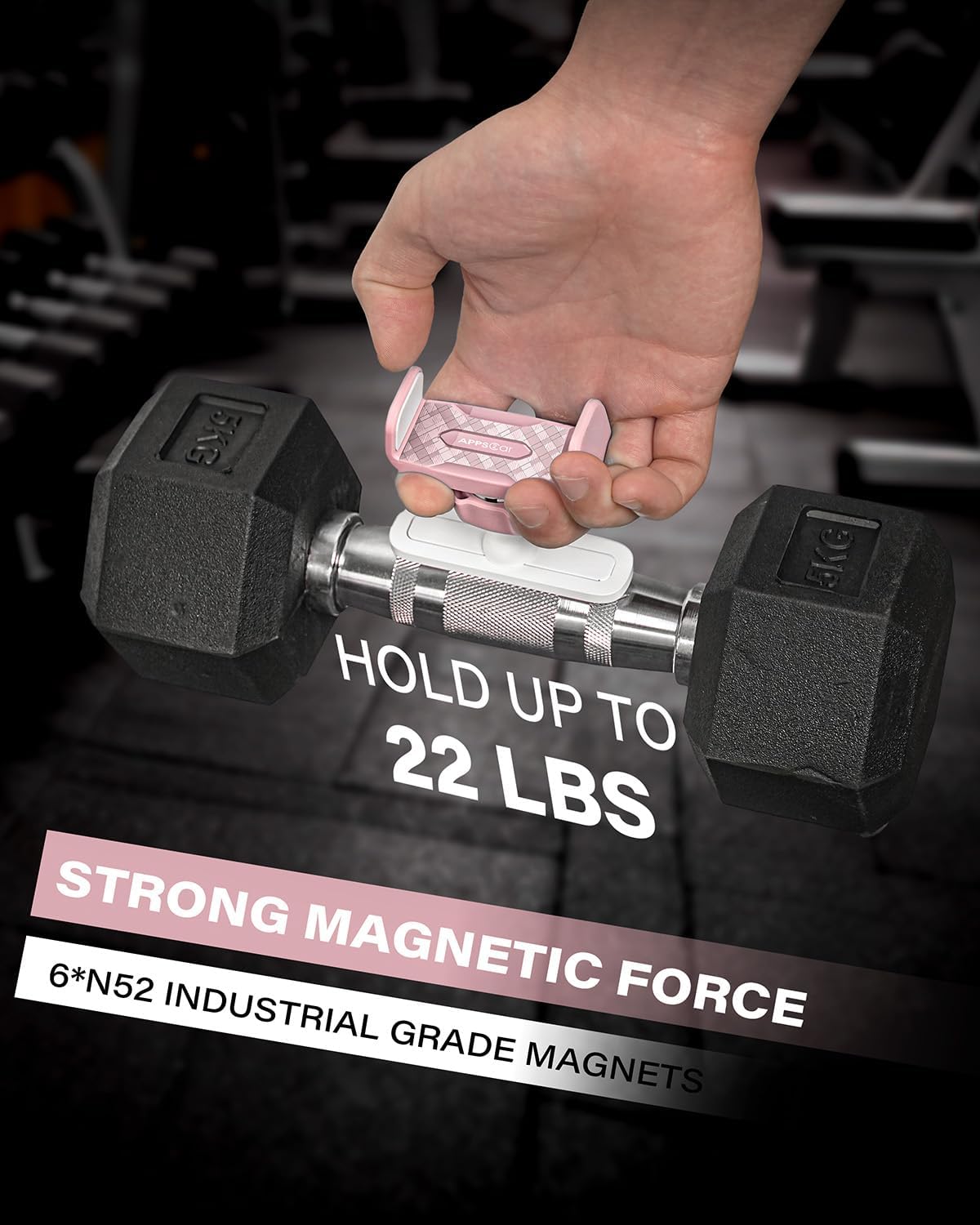 Thumbnail 2 de APPS2Car Gym Magnetic Phone Holder 360
