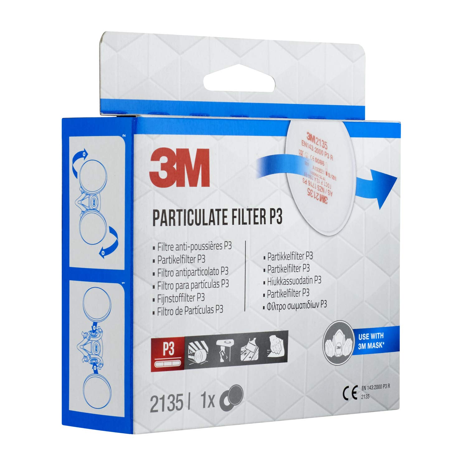 Detalle 1 de 3M filtro antiparticolato P3 2135