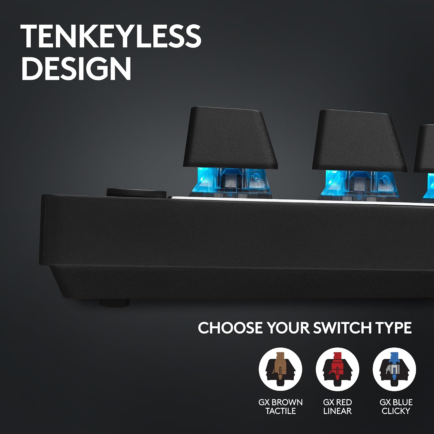 Detalle 2 de Logitech G PRO X TKL LIGHTSPEED Wireless Gaming Keyboard (UK) with GX Brown Switches
