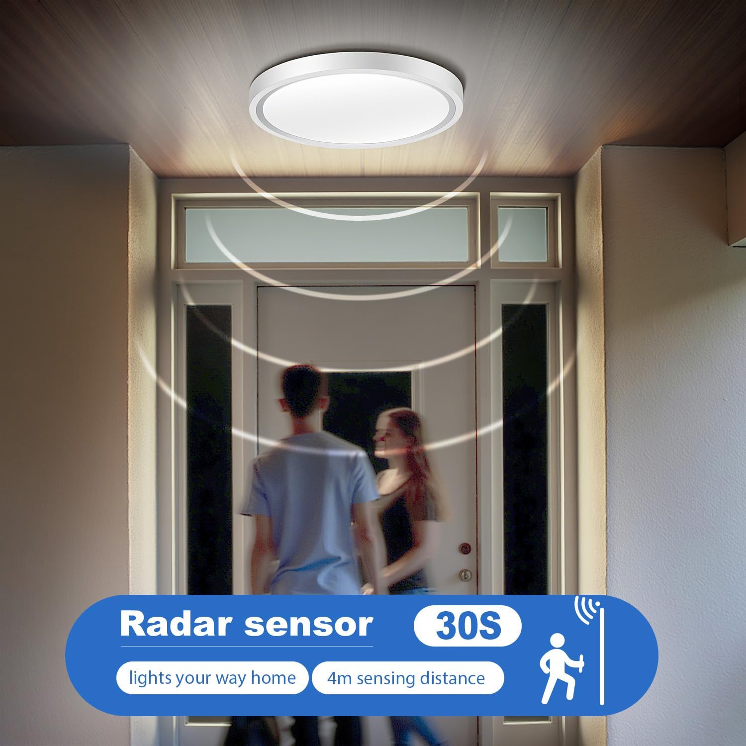 Thumbnail 4 de Aulaiyi LED-Deckenleuchte mit Bewegungsmelder (Radar), 30 cm, 4000K neutralweiß
