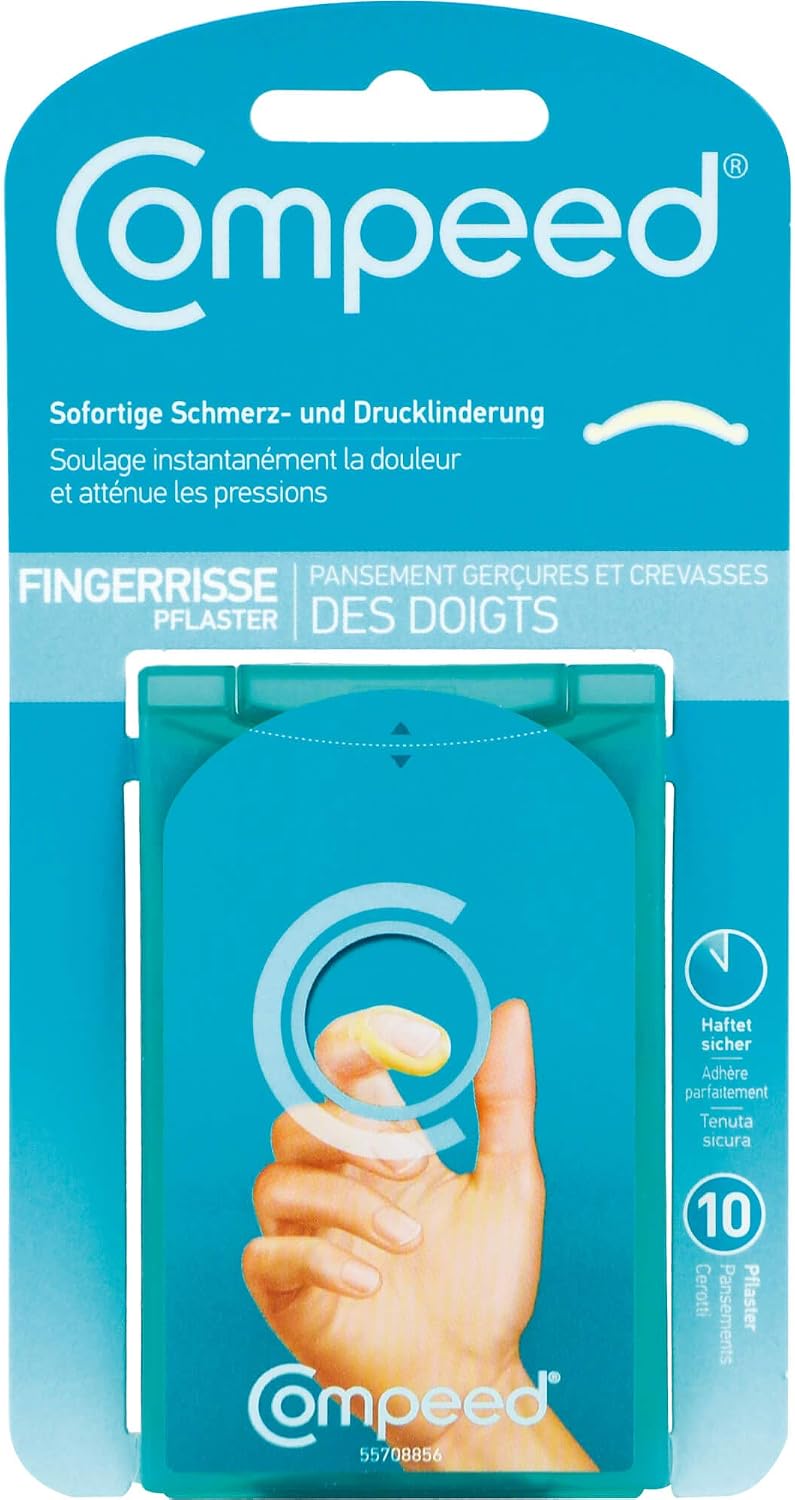 Detalle de Compeed Fingerrissepflaster: Hydrokolloid-Fingerpflaster gegen eingerissene Fingerkuppen (10 Stück)
