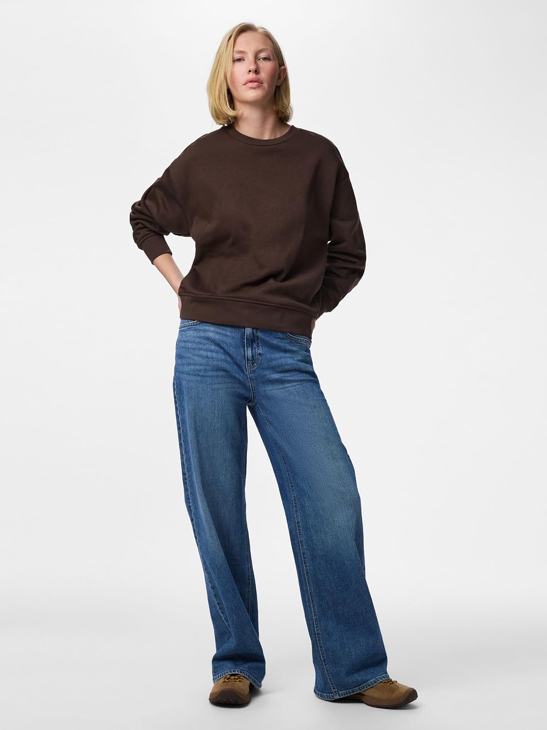 Detalle de Maillot de survêtement femme Pieces Pcchilli Ls Sweat Noos BC à col rond