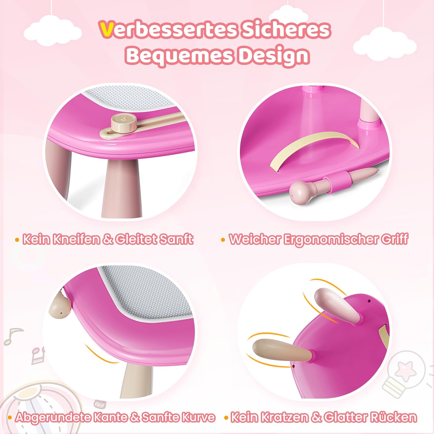 Detalle 2 de Kikidex Magnet-Zeichentafel 1-3 Jahre rosa