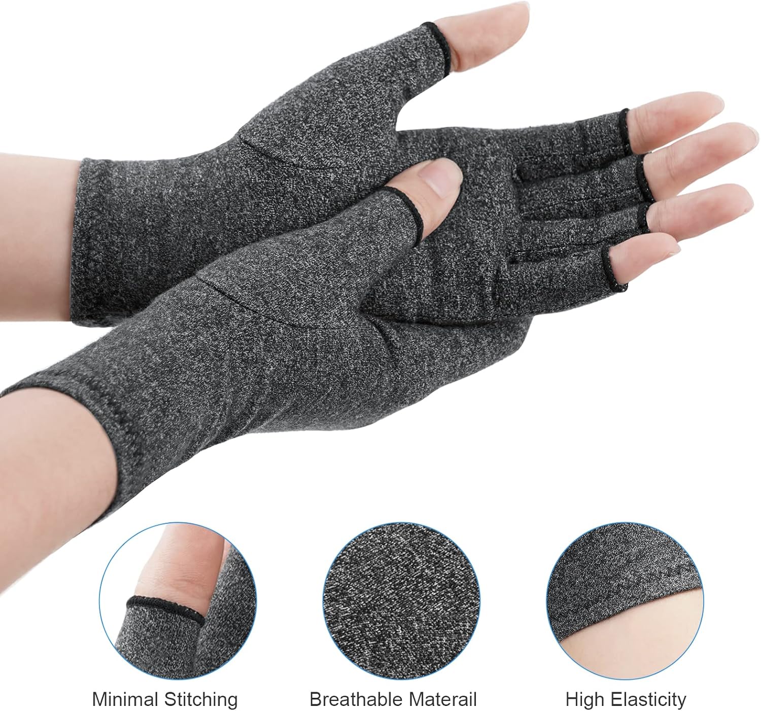 Detalle 2 de ACWOO Guantes de Artritis sin dedos L