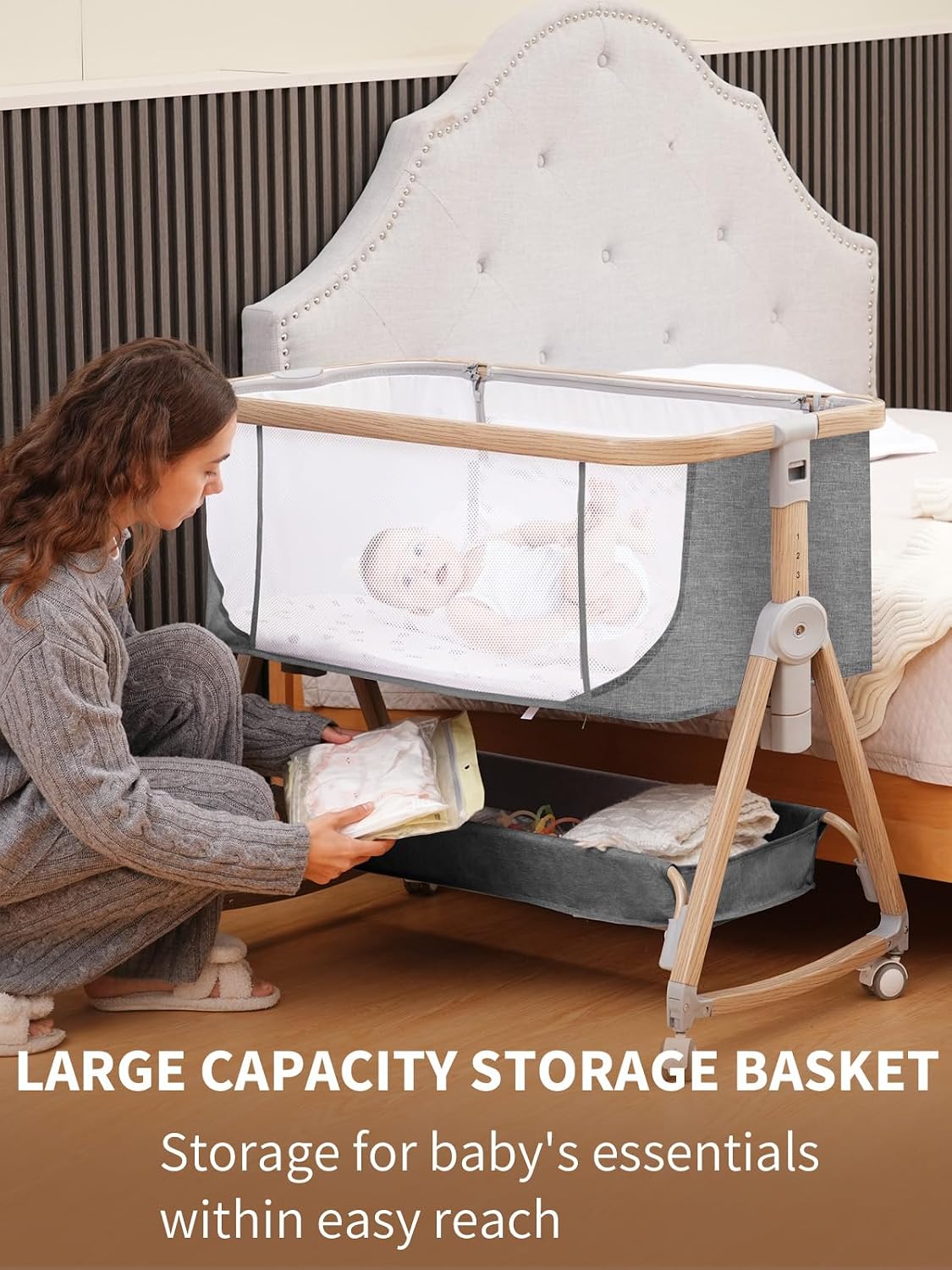 Thumbnail 6 de Jestonten QQ001A 3-in-1 Bedside Bassinet with Adjustable Height