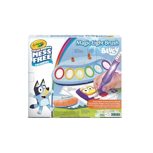 Detalle 2 de CRAYOLA Color Wonder Magic Light Brush Bluey: kit de pintura sin manchas para niños a partir de 3 años