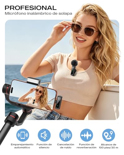 Detalle 2 de CoolSwan 2 Pack Micrófono Inalámbrico de Solapa para iPhone, iPad y Android
