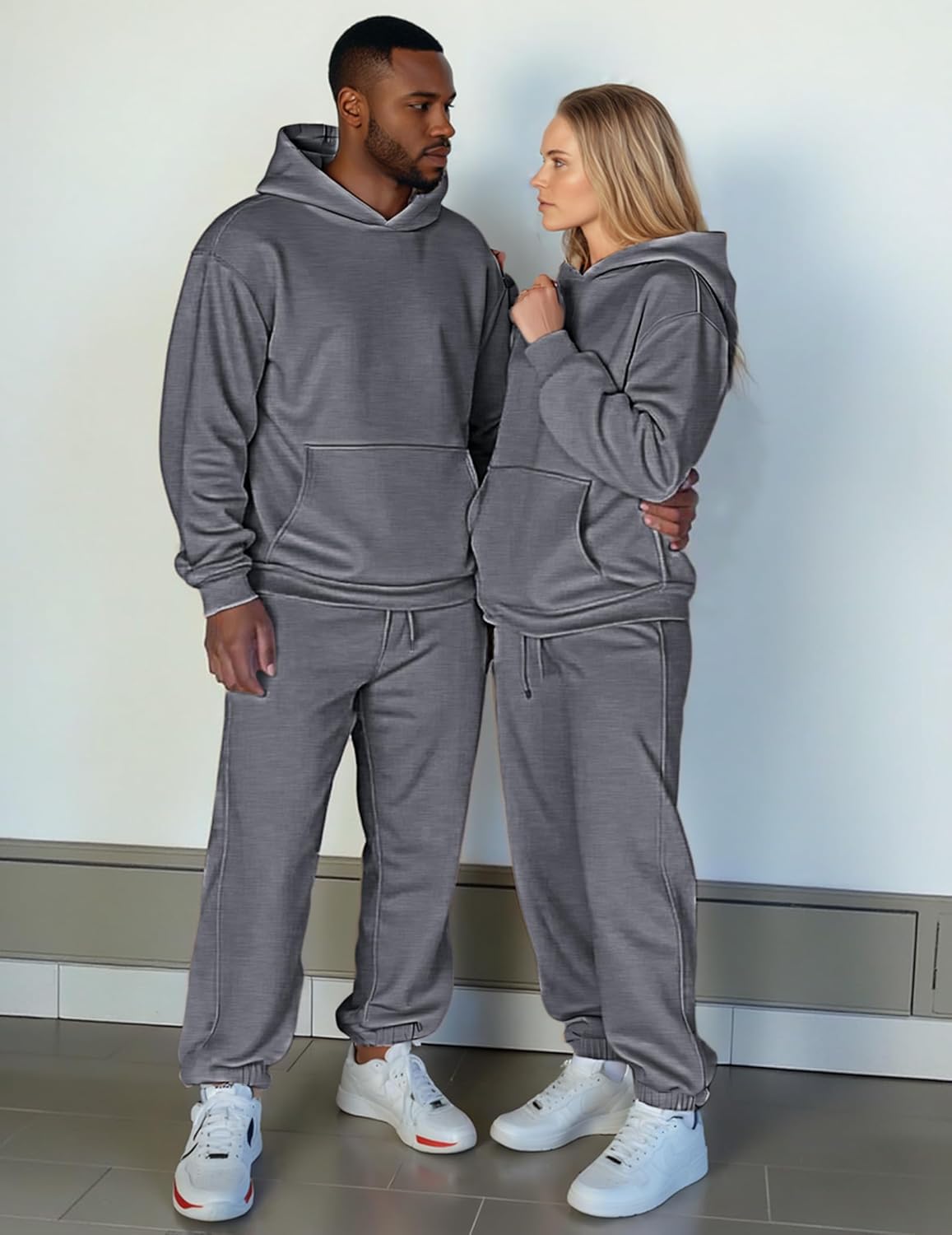 Thumbnail 4 de JMIERR Men’s 2-Piece Hoodie Sweatshirt & Joggers Sweatpants Set