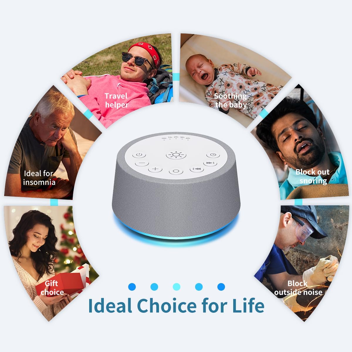Thumbnail 6 de SoundLegend P9 White Noise Machine with 30 Sounds and 12-Colour Night Light