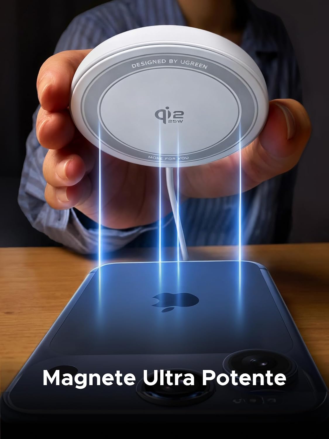 Thumbnail 2 de UGREEN Zapix Qi2 25W: Caricatore Wireless MagSafe compatibile iPhone 17–12 e Air Plus Pro Max