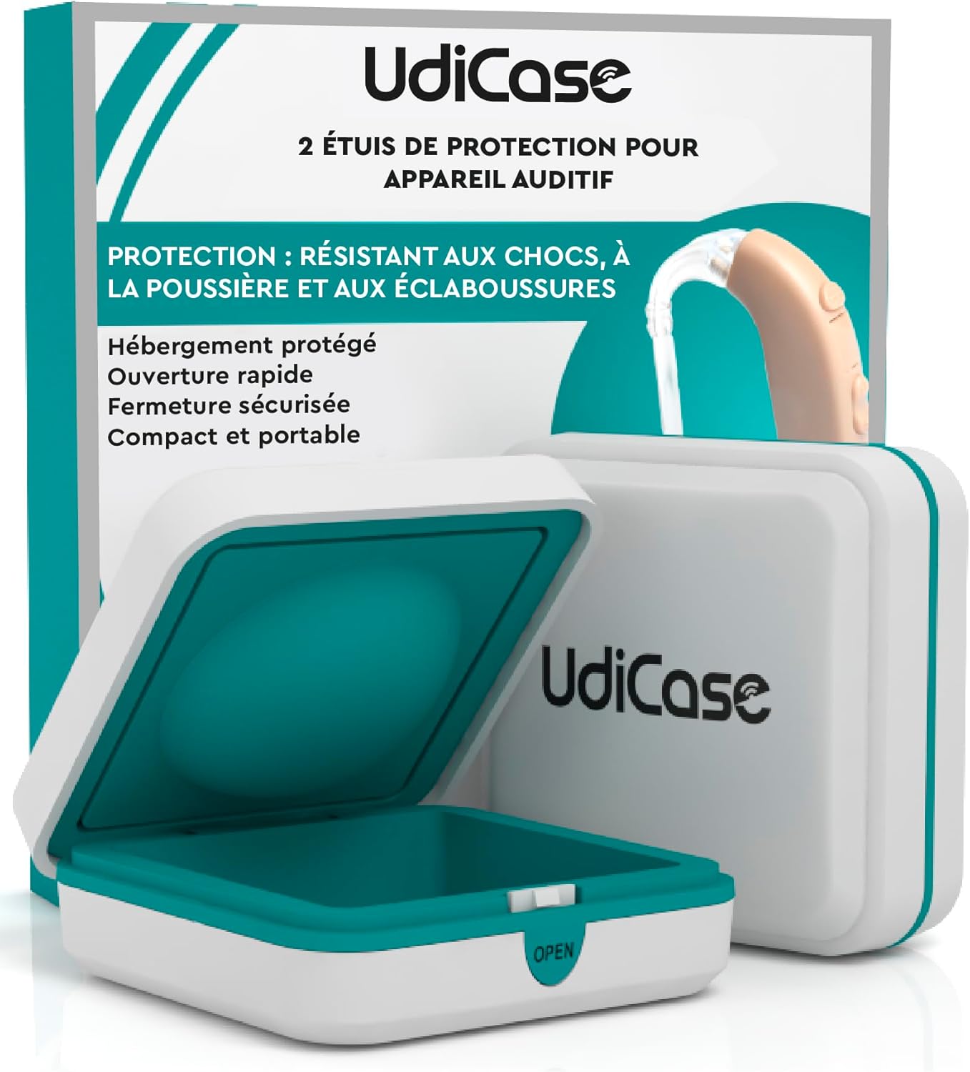 Thumbnail 5 de 200 lingettes humides biodégradables Udiclean à séchage rapide pour le nettoyage des appareils auditifs