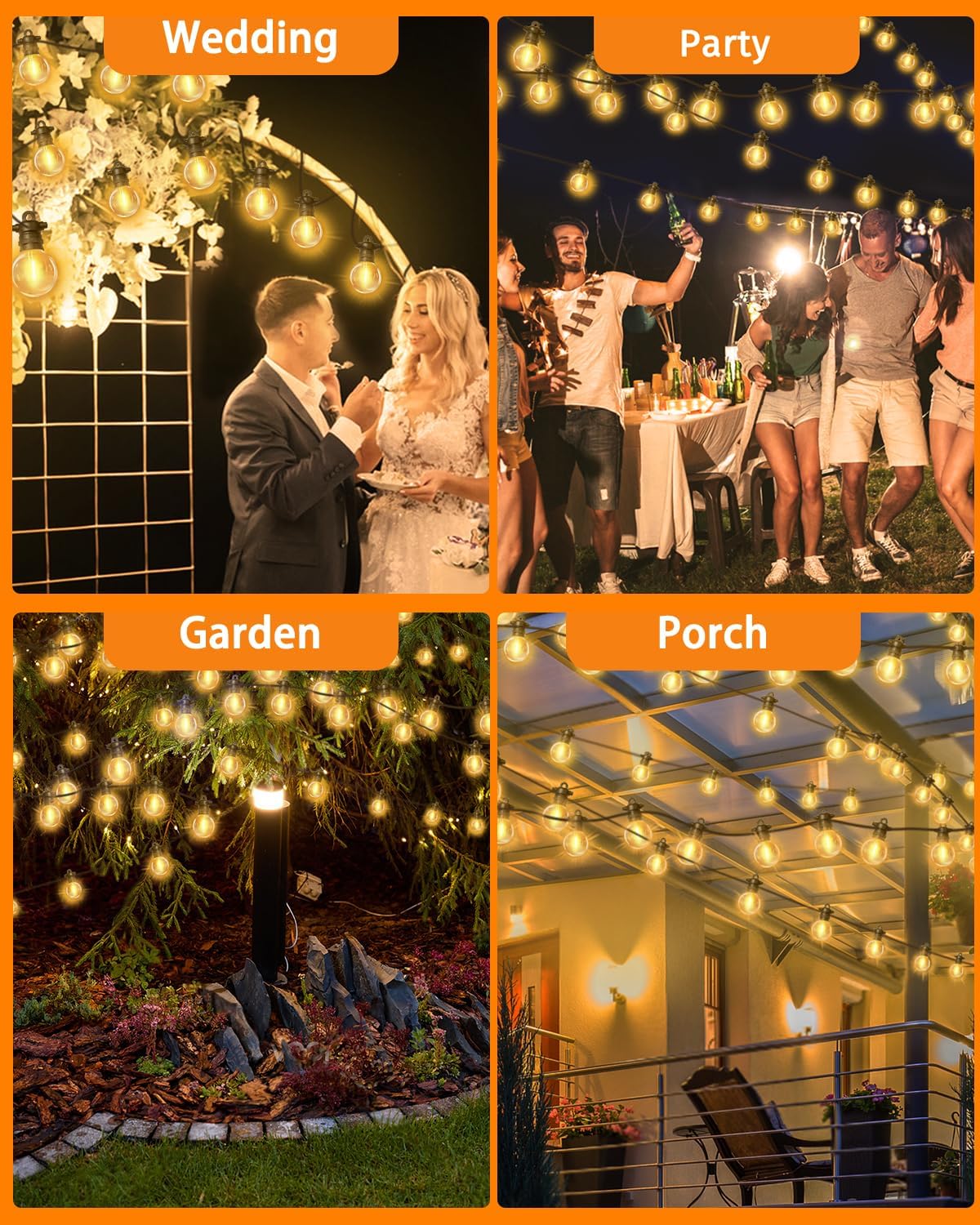 Thumbnail 4 de Bzavor LED Lichterkette Außen – 10 m, 17+2 Glühbirnen, IP68, 1 W pro Birne