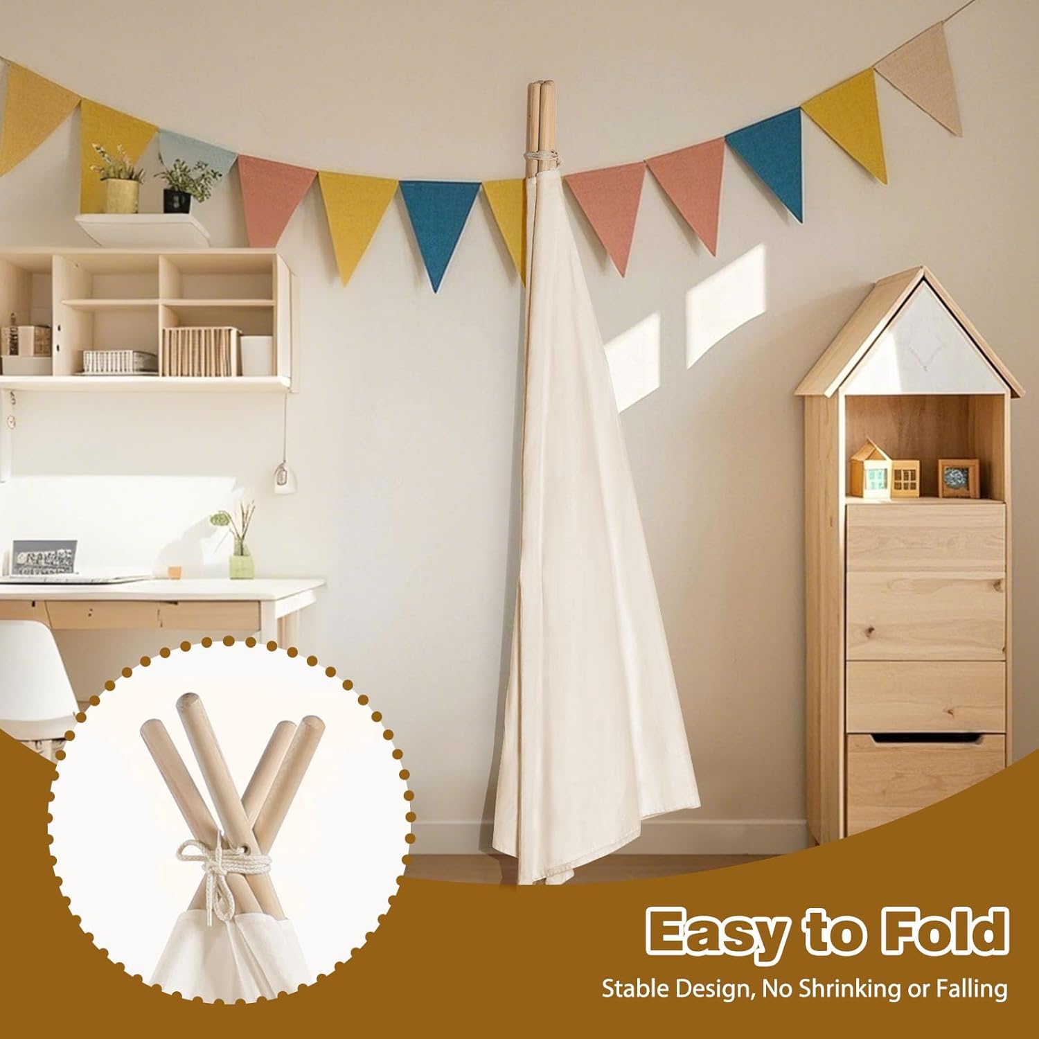 Thumbnail 6 de Wilwolfer Teepee Tent foldable playhouse for kids ⛺