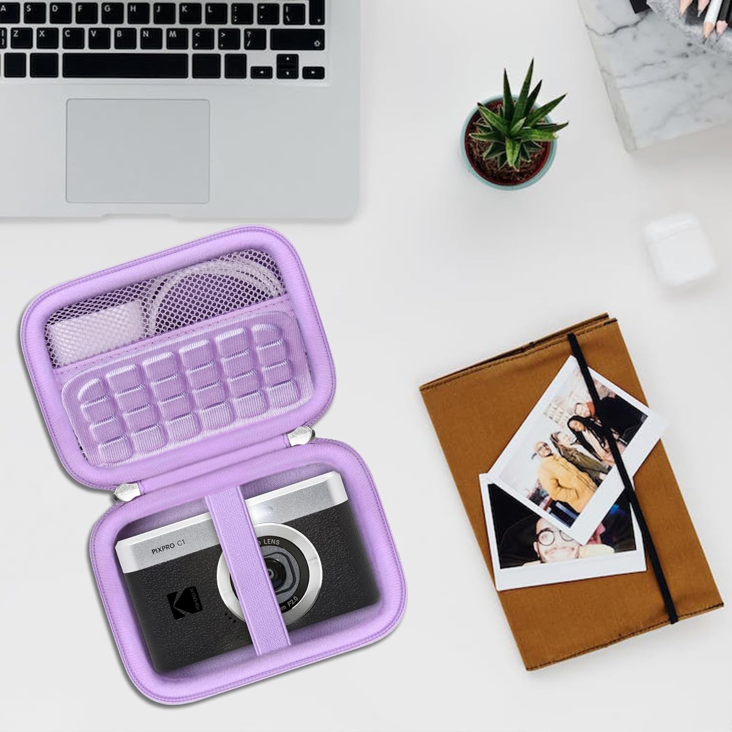 Thumbnail 6 de RAIALL Hard Carrying Case for Kodak PIXPRO C1 Friendly Zoom (Purple) with Mesh Pocket