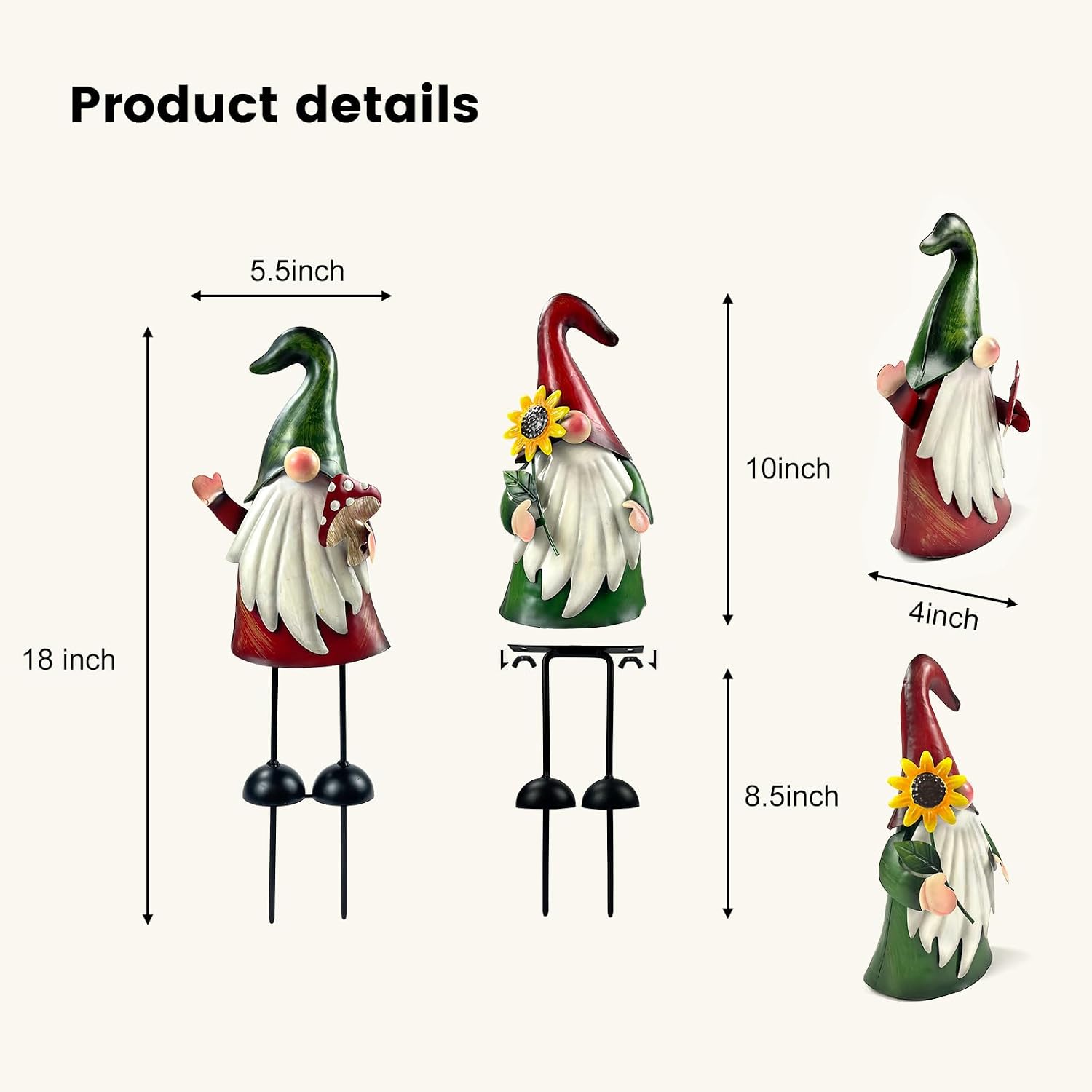 Thumbnail 2 de HONGLAND Garden gnome yard art 18 inch