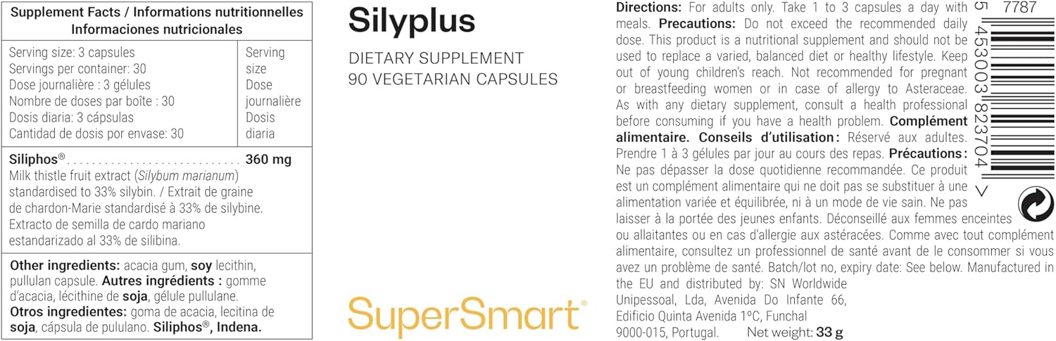 Thumbnail 1 de SilyPlus – Silymarine 10x Plus Absorbable: soutien hépatique et digestif, vegan (Phytosome Siliphos)