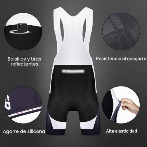 Thumbnail 4 de X-TIGER Conjunto Ciclismo Hombre Maillot Culotte: comodidad y seguridad para rutas largas
