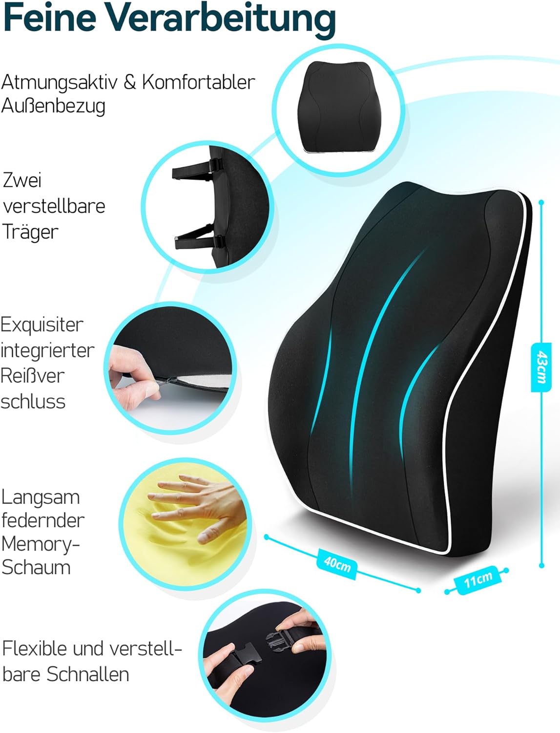 Thumbnail 4 de Travel Ease Lendenkissen 43x40x11 cm