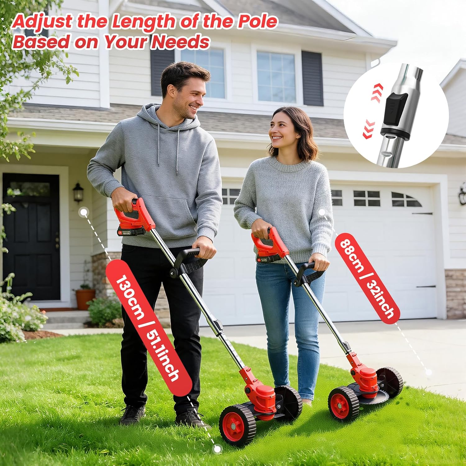 Thumbnail 6 de ALSO GO HG0077-RE(new4) Cordless 21V Weed Trimmer with Wheel and 2 Batteries