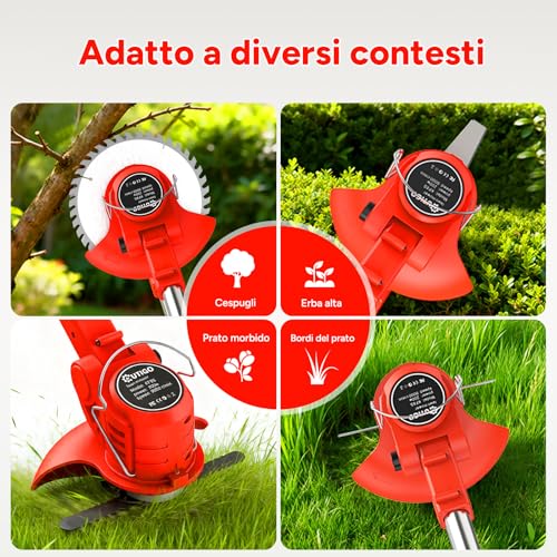 Thumbnail 6 de OUTIGO Decespugliatore a Batteria 800 W con Tagliaerba Elettrico, 4 lame e asta telescopica 71–106 cm