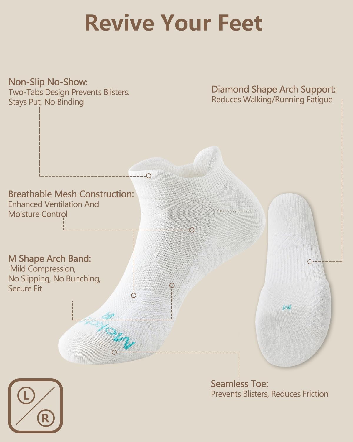 Thumbnail 5 de Mokah Stone Diabetikersocken ohne Gummibund, nahtlos (3 Paar) für empfindliche Füße
