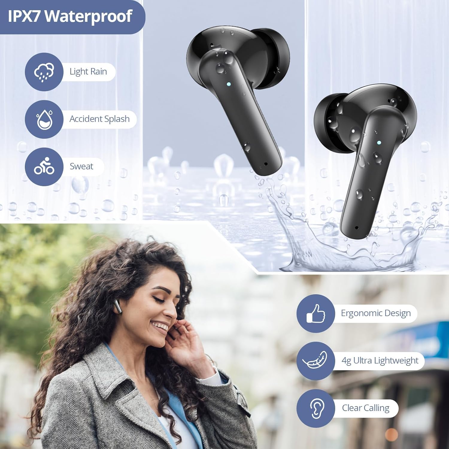 Thumbnail 4 de YOHOTA Wireless Earbuds: Bluetooth 5.4 In-Ear Headphones with ANC, 48H Playtime and IP7 Waterproof
