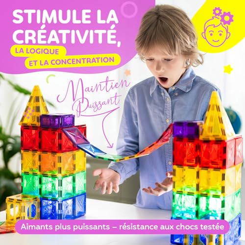 Detalle de Magneo Blocs Magnétiques 45 Pièces – Jeu magnétique créatif pour enfants dès 3 ans