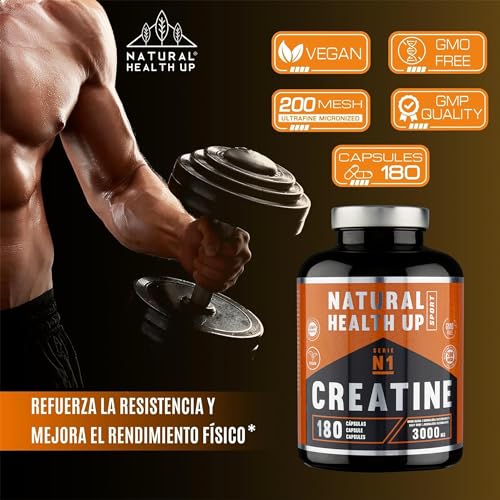 Thumbnail 1 de NATURAL HEALTH UP Creatina monohidratada 180 cápsulas 📦