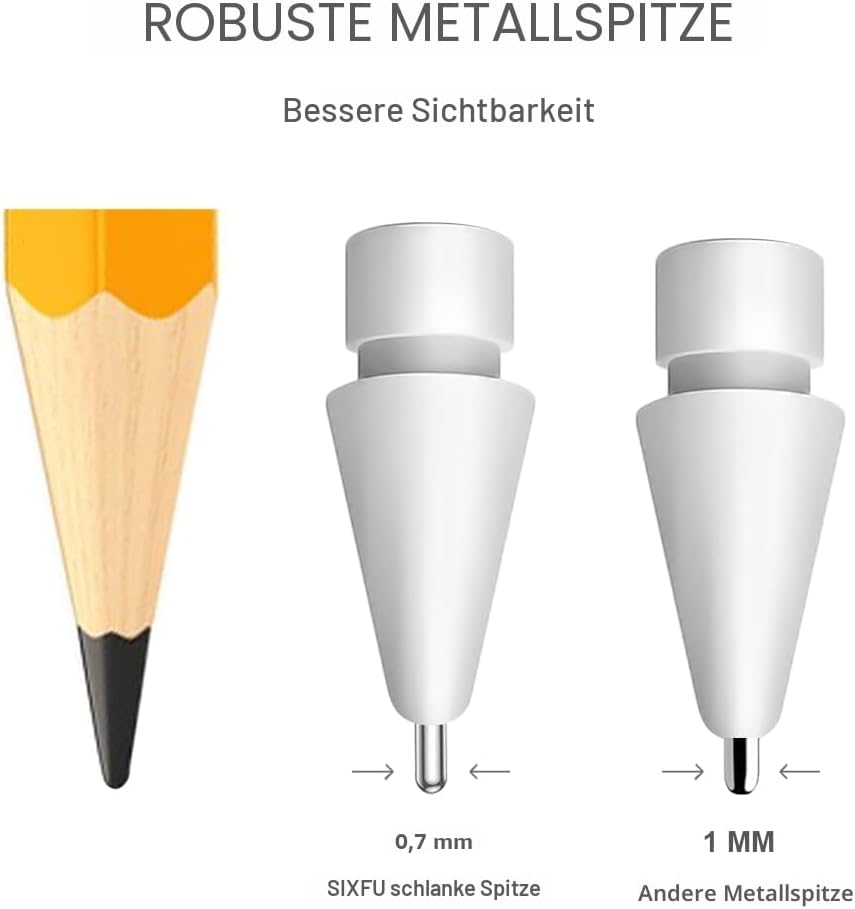 Thumbnail 3 de Ersatzspitzen-Set (6 Stück) für Apple Pencil kompatibel mit Pro/2. Generation/1. Generation/USB‑C