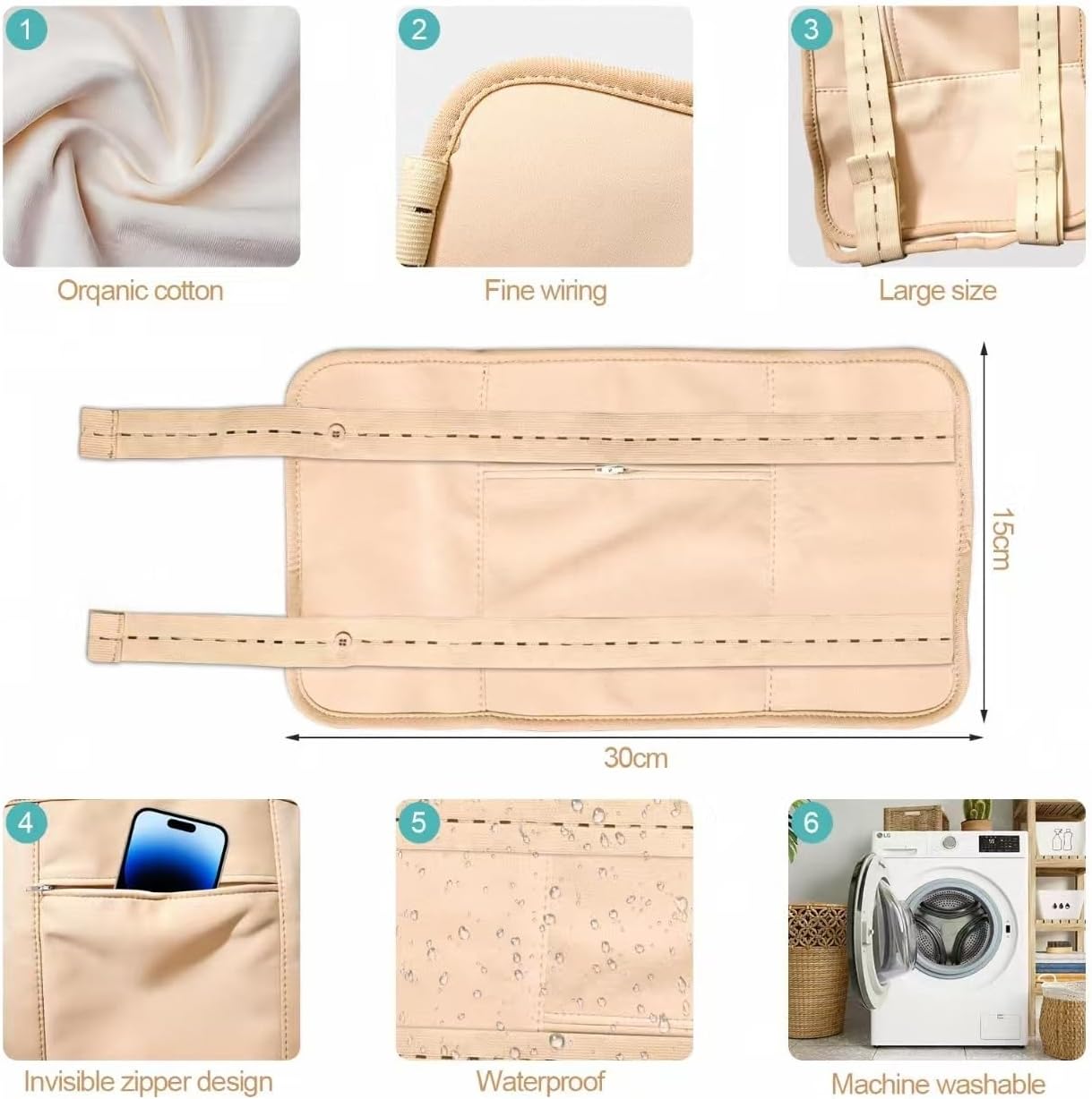 Detalle 2 de Castor Oil Pack Reusable Wrap 1 Pack