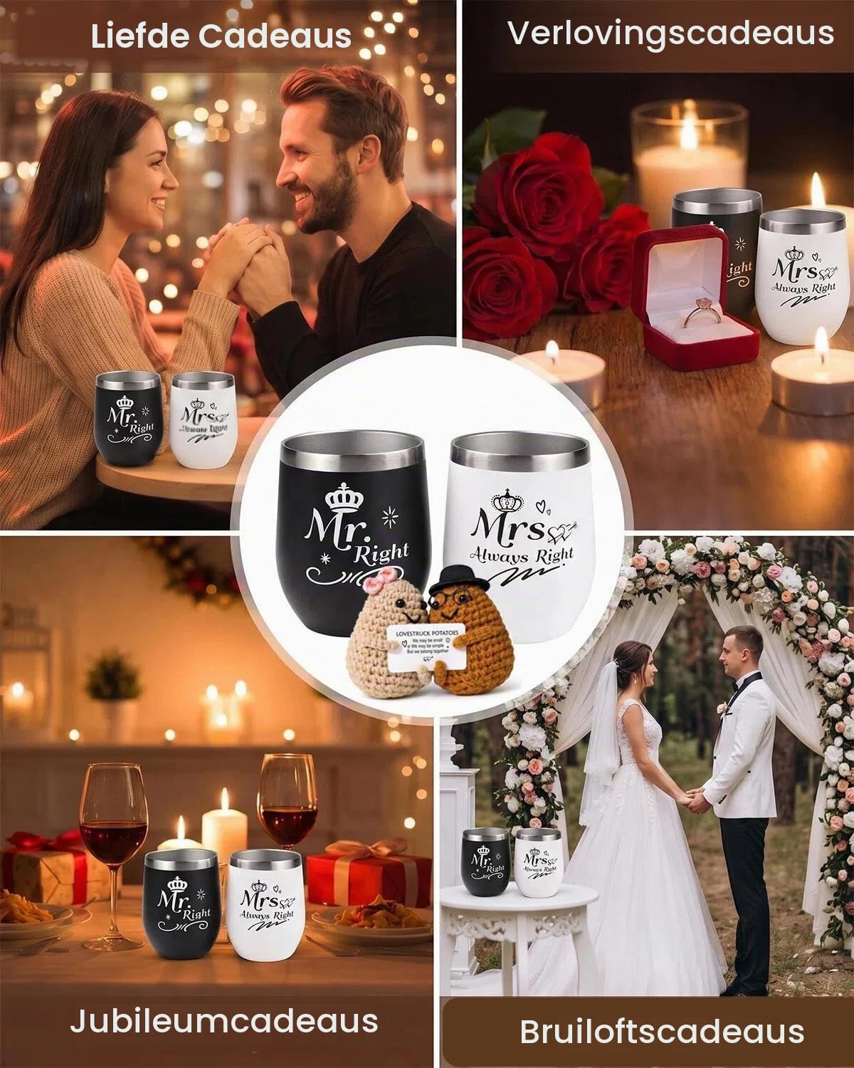 Thumbnail 6 de RYLIFEOGI RYLIFEOGIA13010# Mr & Mrs-mokkenset van roestvrij staal, 360 ml