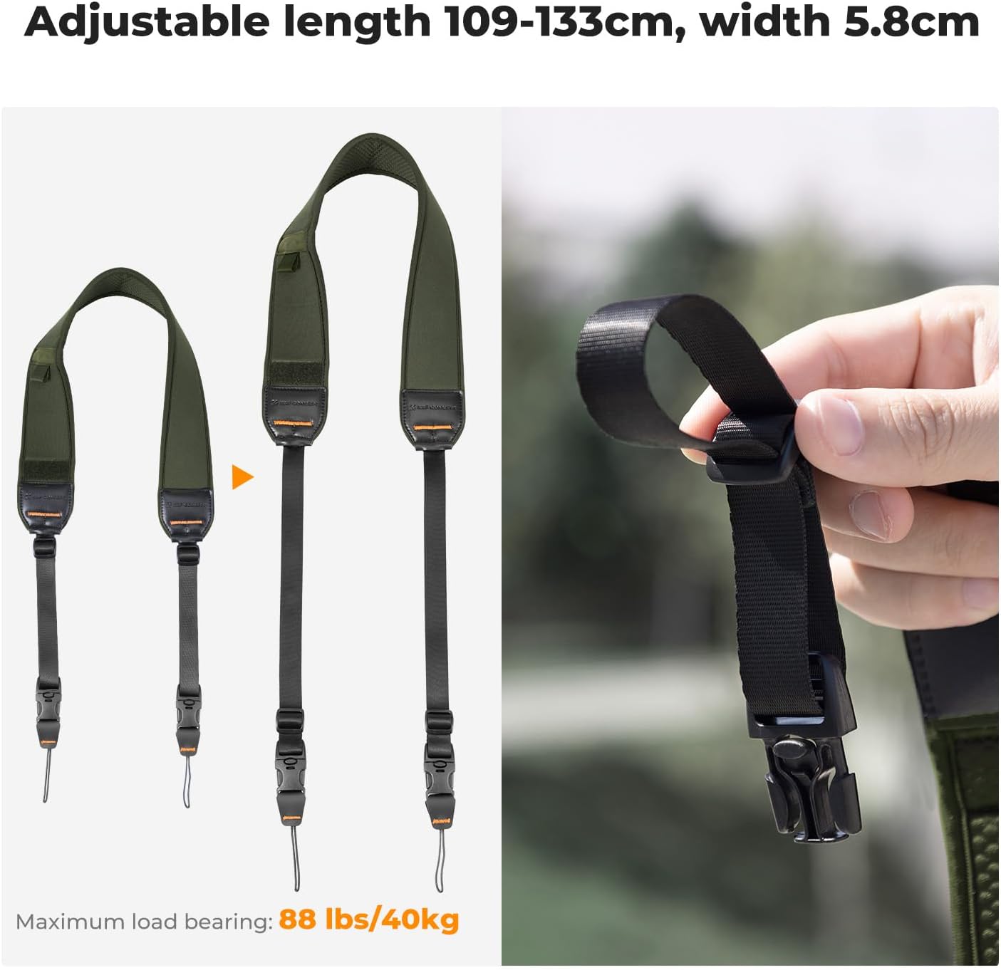 Thumbnail 1 de K&F CONCEPT tracolla per fotocamere con tasca per batteria e schede SD