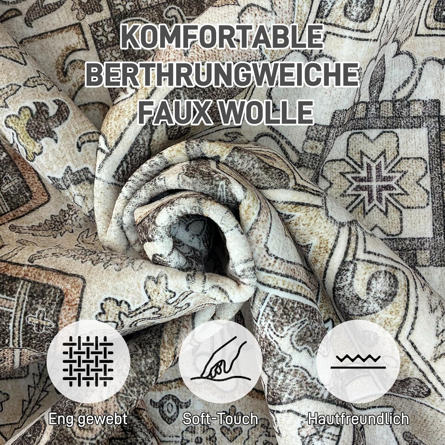 Thumbnail 3 de HiChiclife Tapis persan brun 200x300 cm vintage oriental lavable et antidérapant