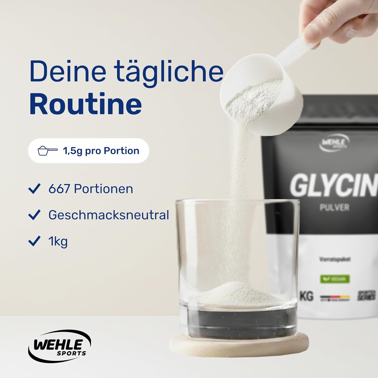Detalle de Glycin Pulver 1000g vegan 🍵
