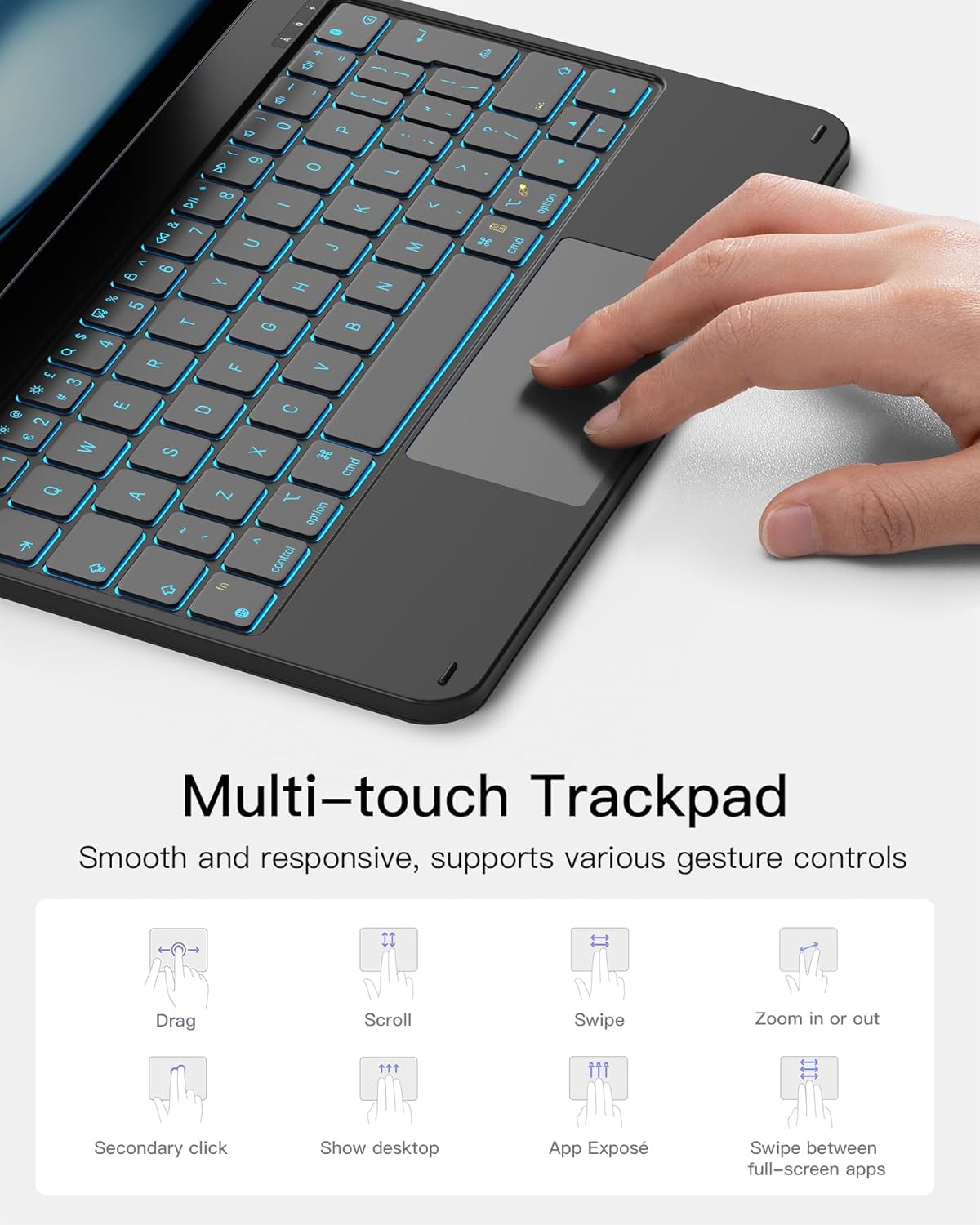 Thumbnail 6 de Inateck Magnetic Keyboard Case for iPad 11" 7‑colour backlight